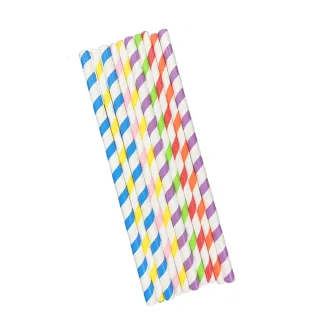 【FUJI-GRACE 日本富士雅麗】一次性可分解彩色環保紙吸管(2包共50支入)