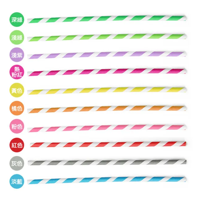 【FUJI-GRACE 日本富士雅麗】一次性可分解彩色環保紙吸管(2包共50支入)