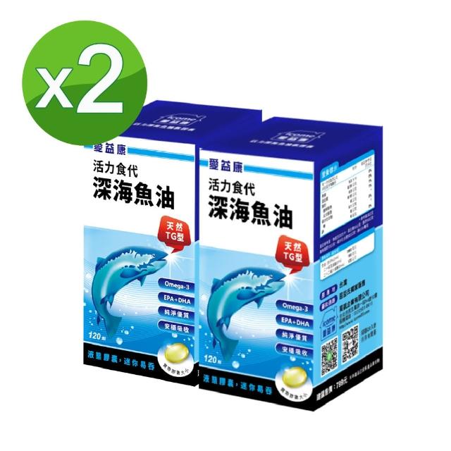 【即期品】愛益康活力深海魚油軟膠囊2盒組 有效期限至2025.07.06(120粒/盒)