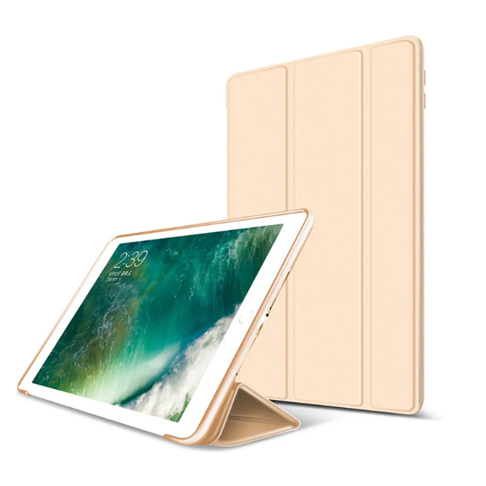 新款 Apple iPad 9.7吋蜂窩散熱側翻立架保護皮套(金 A1893/A1954)