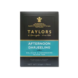 【英國泰勒茶Taylors】大吉嶺午茶紅茶包2.5gx20包x1盒(茶中之香檳美譽)