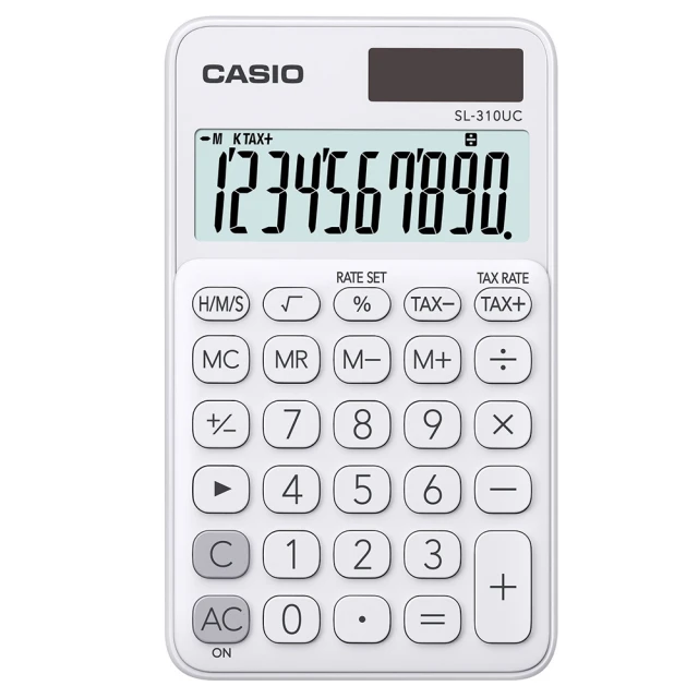 【CASIO 卡西歐】10位元甜美馬卡龍口袋型計算機-牛奶白(SL-310UC-WE)
