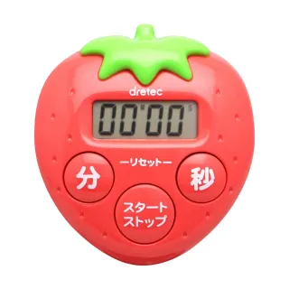 【dretec】抗菌草莓造型計時器-紅色
