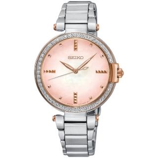 【SEIKO 精工】CS系列名媛晶鑽女錶-粉x銀/32mm 送行動電源(7N01-0KH0P SRZ514P1)