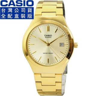 【CASIO 卡西歐】卡西歐經典時尚鋼帶男錶-金(MTP-1170N-9A 原廠全配盒裝公司貨)