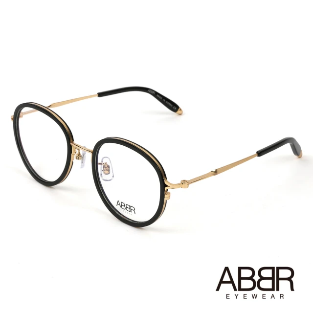 【ABBR】北歐瑞典設計新一代鋁合金光學眼鏡(黑/金 CL-01-002-C01)