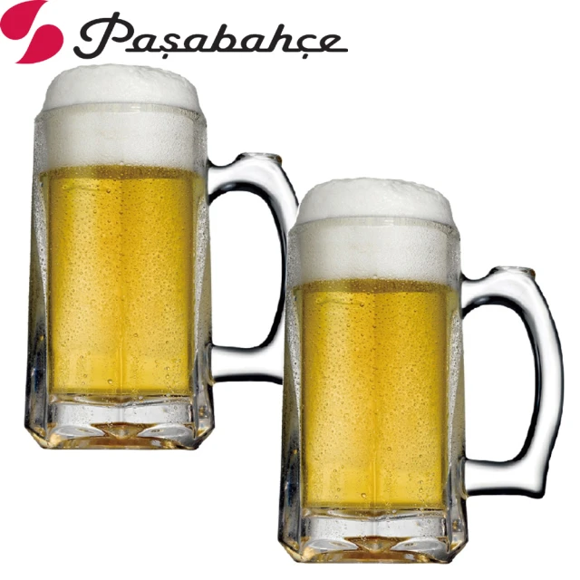 【Pasabahce】厚底有柄啤酒杯355cc(二入組)
