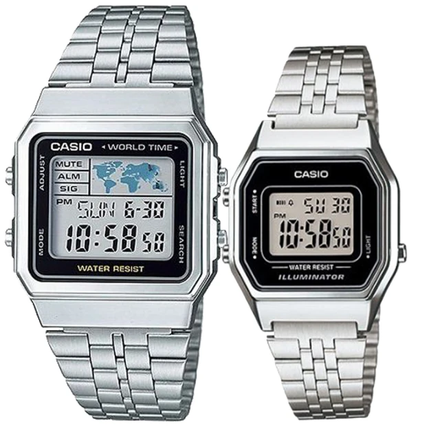 CASIO 卡西歐 簡約時尚男女對錶(A-500WA-1+LA-680WA-1)