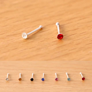 【玖飾時尚】925純銀圓晶鑽鼻針(925純銀)