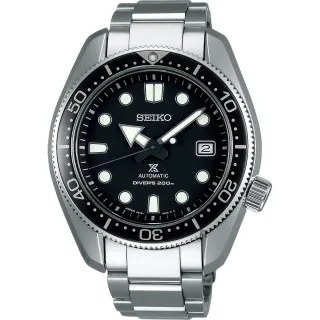 【SEIKO 精工】PROSPEX 水鬼 200米潛水機械錶-黑x銀/44mm(6R15-04G0D  SPB077J1)
