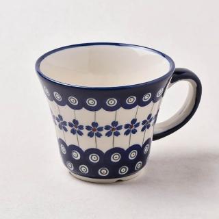 【美學生活 波蘭陶】波蘭陶 240ml 寬口茶杯 Zaklady 藏青小卉系列