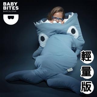 【BabyBites 鯊魚咬一口】西班牙製-純棉兒童多功能睡袋-湛灰藍(輕量兒童版)