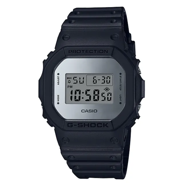 【CASIO 卡西歐】G-SHOCK 復刻經典電子男錶 樹脂錶帶 銀色錶面 防水200米(DW-5600BBMA-1D)