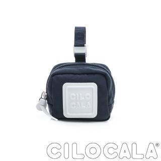【CILOCALA】亮彩尼龍防潑水可扣式零錢包(深藍色)