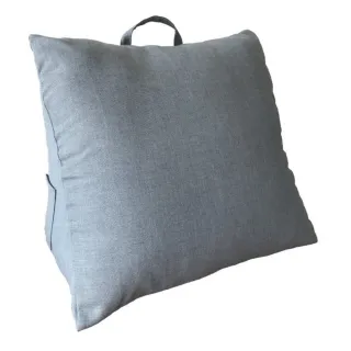 【宜欣居傢飾】仿麻三角大靠墊-灰藍58*58*28cm(多功能紓壓美腿/床頭靠枕/腰靠枕/抬腿枕/台灣製MIT*YX10506)