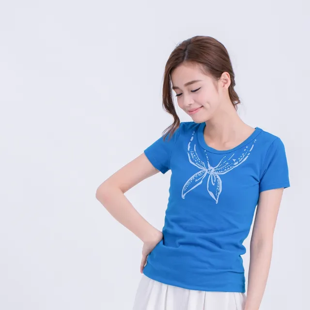 【so that’s me 好我】水手領圓領短袖蜜桃棉女Tee(海藍)
