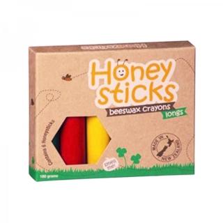 【紐西蘭 Honey Sticks Crayons】純天然蜂蠟無毒蠟筆-幼童適用-3歲以上(胖長款-共6色)