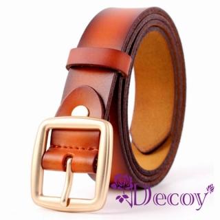 【Decoy】簡約中性＊雙層真牛皮腰帶/4色可選