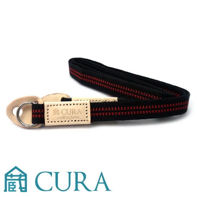 【日本3I CURA】絲織相機手腕帶(黑×紅)-CSS-200