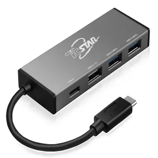 【TCSTAR】TYPE-C轉HDMI/2埠 USB 3.0 HUB/USB-C 鋁合金轉接器(TYC-HB005GR)