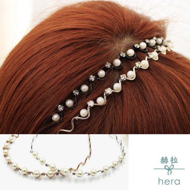 【HERA 赫拉】ll現貨ll韓款波浪水鑽珍珠髮箍(現貨瘋搶中)