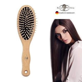 【BRAUN WETTBURG 珀薇】德國製 好好握圓型大木齒氣墊好按摩梳(氣墊好按摩梳/梳頭按摩美容/99狂購)