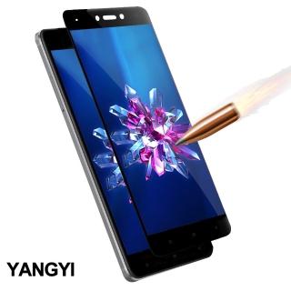 【YANG YI 揚邑】小米 紅米 Note 4X 5.5吋 滿版鋼化玻璃膜3D弧邊防爆保護貼(黑色)