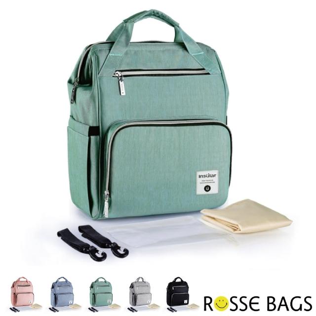 【Rosse Bags】時尚多功能三用媽媽包(現+預 黑色 / 粉色 / 綠色 / 藍色 / 灰色)