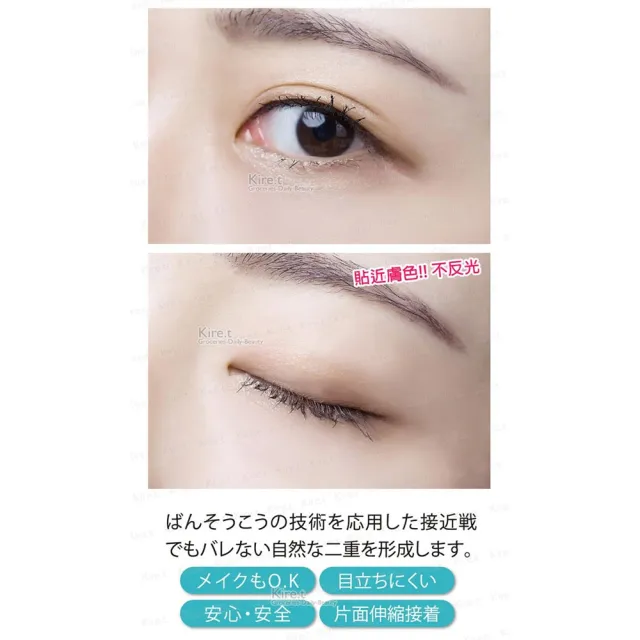 【kiret】日本 超隱形無痕網狀蕾絲雙眼皮貼-細版4mm超值96枚入贈Y棒(雙眼皮貼 眼線貼 無痕)