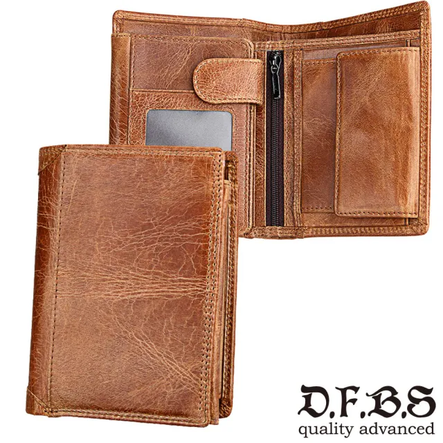 【DF BAGSCHOOL】 商務型男專屬多收納牛皮款短夾-共2色