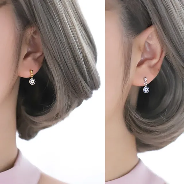 【Emi 艾迷】韓系細膩系列希望之泉鋯石 925銀針 耳環