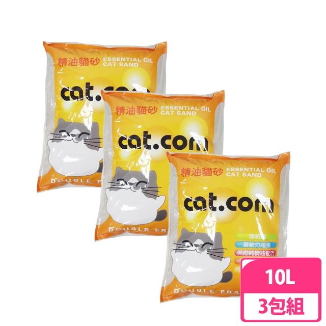 【Cat.com】精油驅蟲貓砂-尤加利/檸檬/薰衣草 10L(三包組)