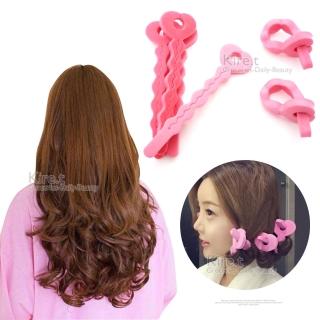 【kiret】空氣感愛心海綿髮捲 12入(捲髮器 造型波浪 卷髮DIY 捲髮工具)