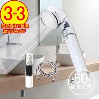 【神膚奇肌】單段蓮蓬頭超值6件組(蓮蓬頭2不鏽鋼水管2替換濾心2)