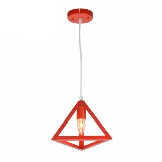 【華燈市】透紅立體三角單燈吊燈(燈飾燈具/餐吊燈/餐廳燈/床頭燈/房間燈/客廳燈)