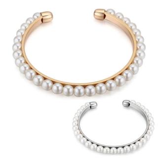 【I.Dear Jewelry】蕙質蘭心-氣質高品質單排珍珠手鐲(2色)