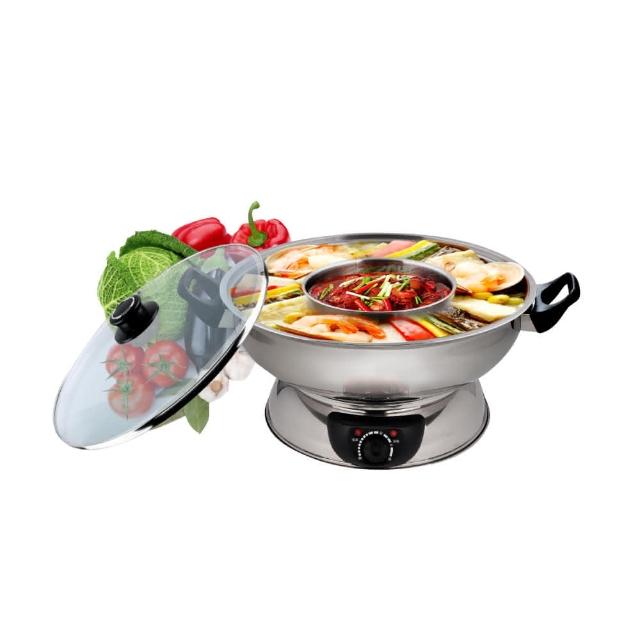 【KRIA 可利亞】4.5公升隔層式鴛鴦圍爐火鍋/子母式電火鍋/料理鍋/調理鍋(KR-846C)