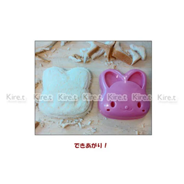 【kiret】日本超夯粉紅桃樂兔造型DIY三明治模具2入(土司壓模 創意DIY麵包模具 飯糰 壽司模具)