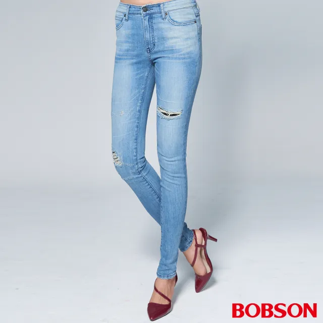 【BOBSON】女款1971日本進口黑標小直筒褲(BSR010-FE)