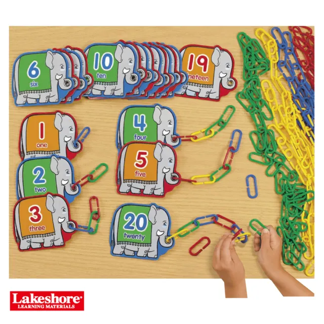 【Lakeshore】大象連連看 數數加法計算 一對一的對應(益智成長 邏輯建構 原裝進口)