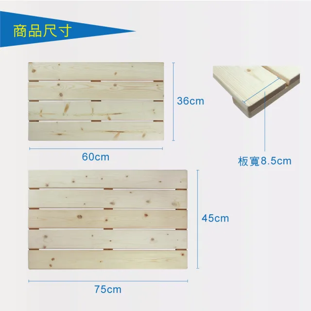 【舒福家居】多功能防滑隔水地板踏板-超值2入(60*36cm+75*45cm)