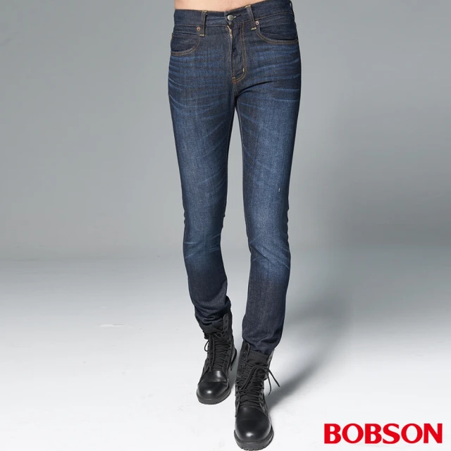 【BOBSON】男款1971日本進口黑標直筒褲(BSH018-WS)