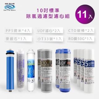 【怡康】家用RO機濾心 標準10吋除氯過濾型第1-6道濾心11支組(本商品不含安裝)