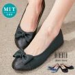 【Alberta】MIT台灣製蝴蝶結氣質單品皮革平底圓頭包鞋娃娃鞋