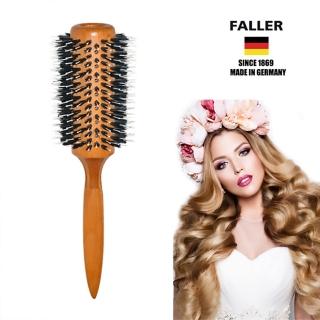 【FALLER 芙樂】德國製FSC櫸木特大尺寸黑豚鬃圓珠熱對流熱塑梳捲髮梳74MM(捲髮梳/梳頭造型美容/99狂購)