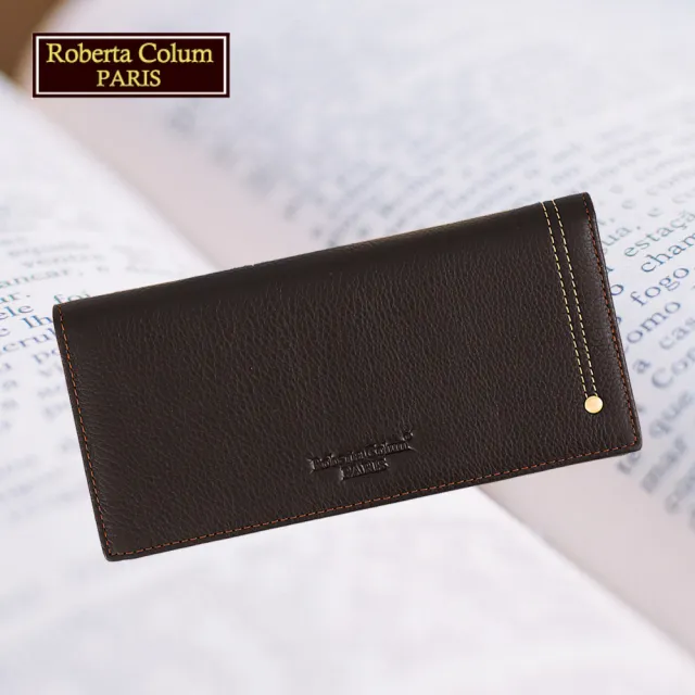 【Roberta Colum】諾貝達 男用專櫃皮夾 12卡片長夾(23158-2咖啡)