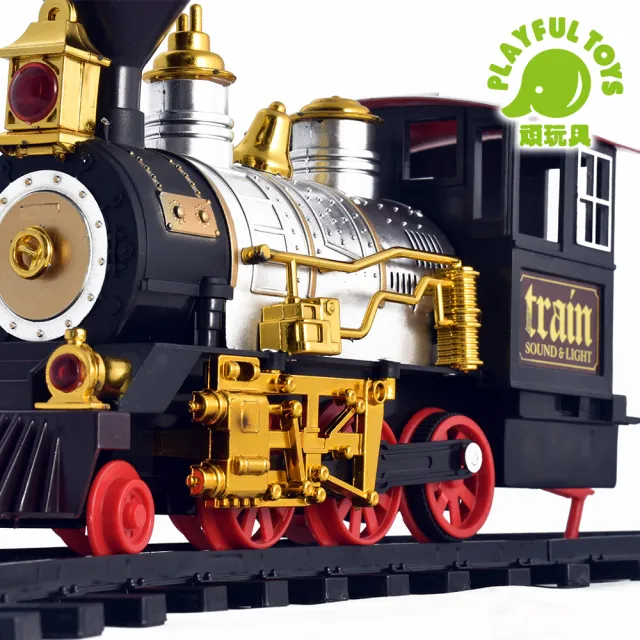 【Playful Toys 頑玩具】蒸氣軌道動力火車(軌道玩具 火車模型 蒸汽電動)