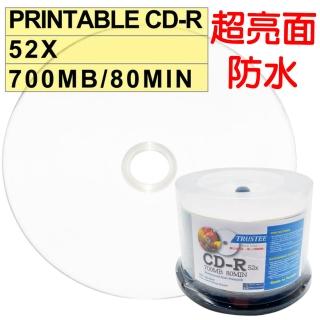 【超防水滿版可印】台灣製造 TRUSTEE printable CD-R 52X超亮面相片可列印空白燒錄片(300片)