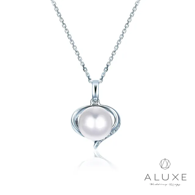 【ALUXE亞立詩】18K金 天然淡水珍珠 珍珠鑽石項鍊 真愛之珠 NN0799