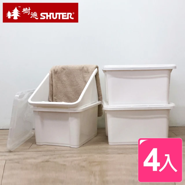 【SHUTER 樹德】石川雪白置物箱28L-4入(MIT台灣製 衣櫥/棉被/衛浴/玩具收納整理箱)
